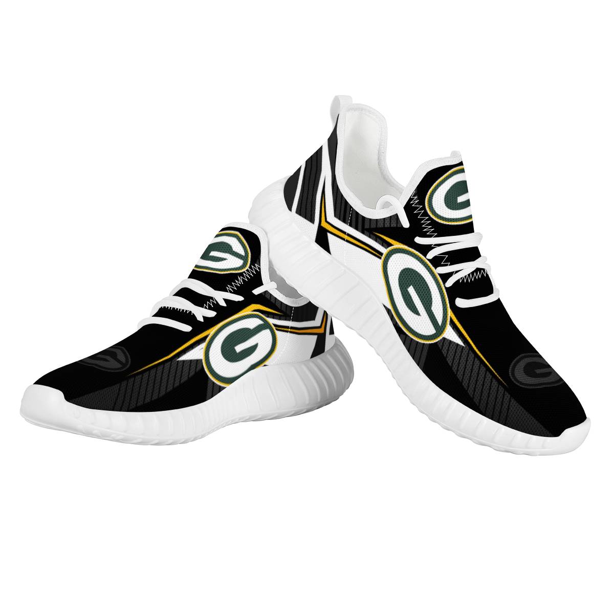 Women's Green Bay Packers Mesh Knit Sneakers/Shoes 004
